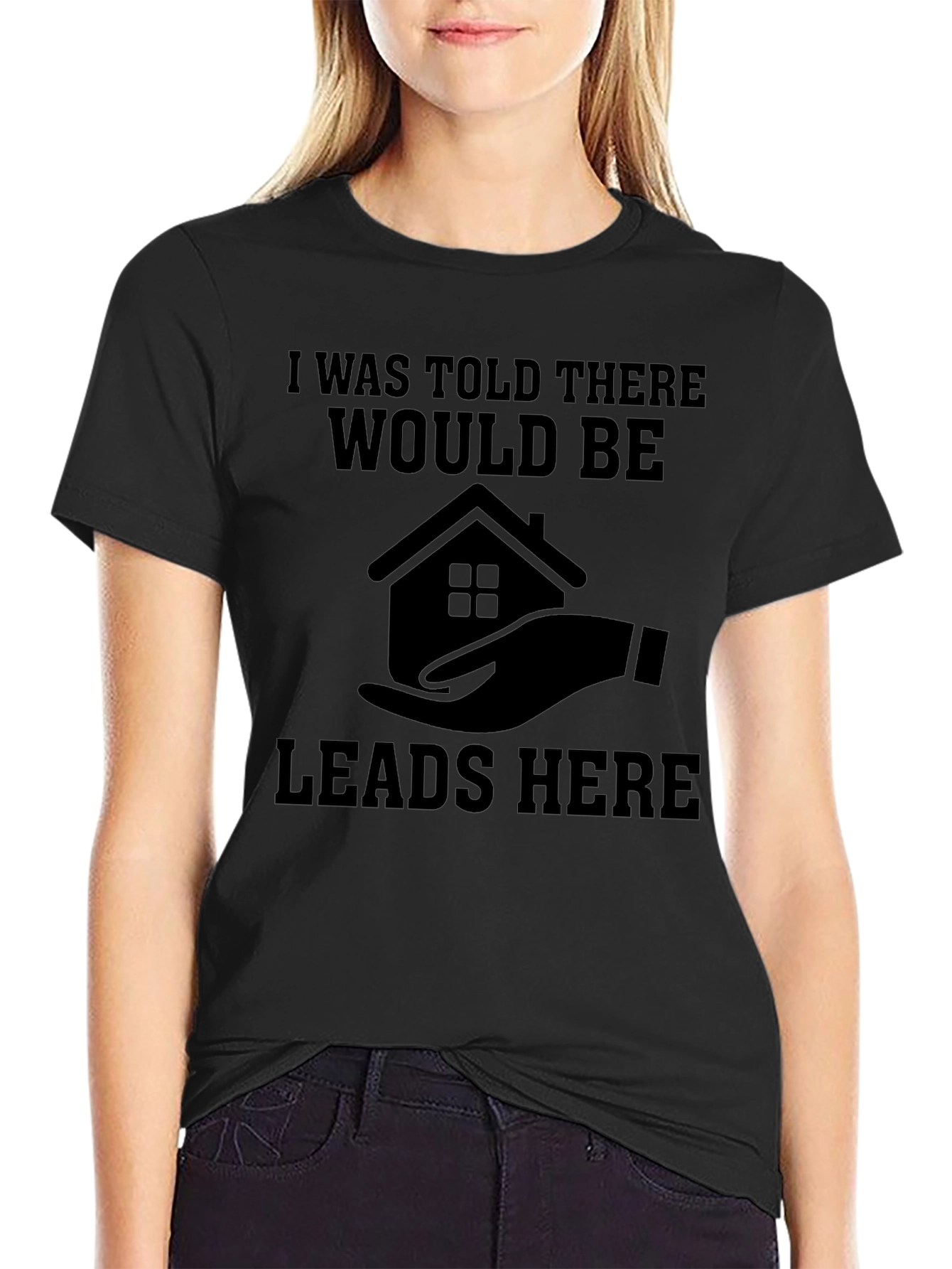 Camiseta Negra: ¡Leads Aquí!