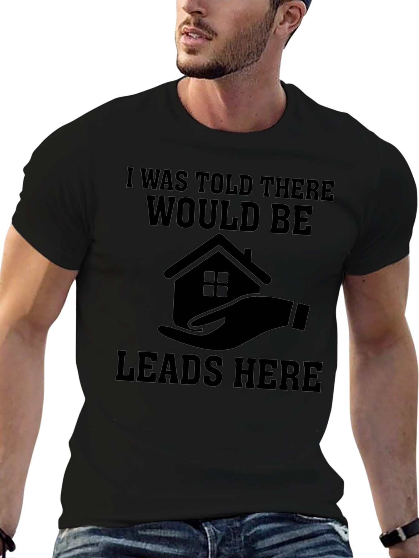Camiseta Negra: ¡Leads Aquí!
