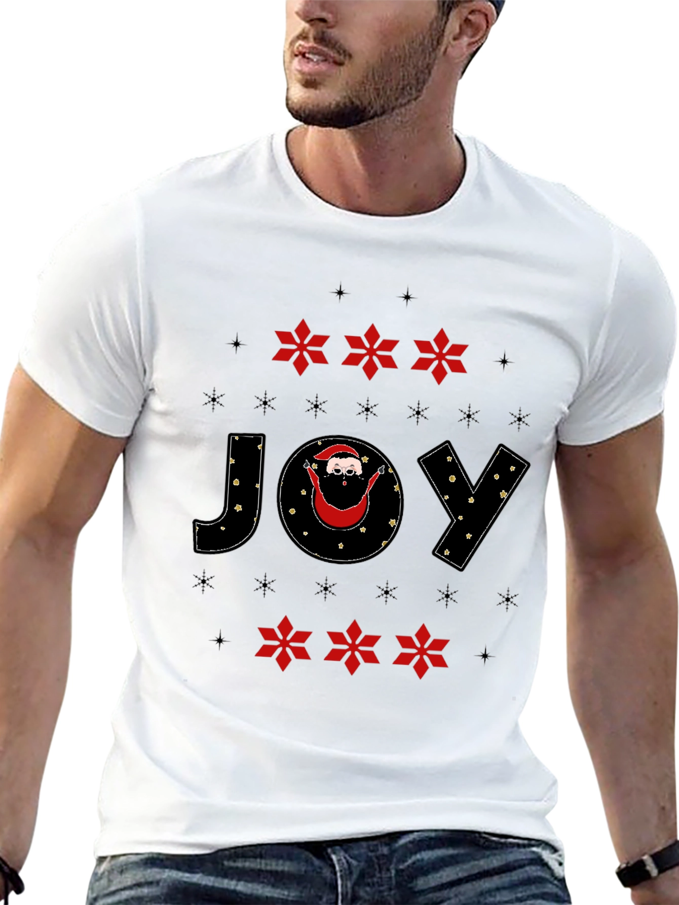 Camiseta Navideña Alegría Santa Claus