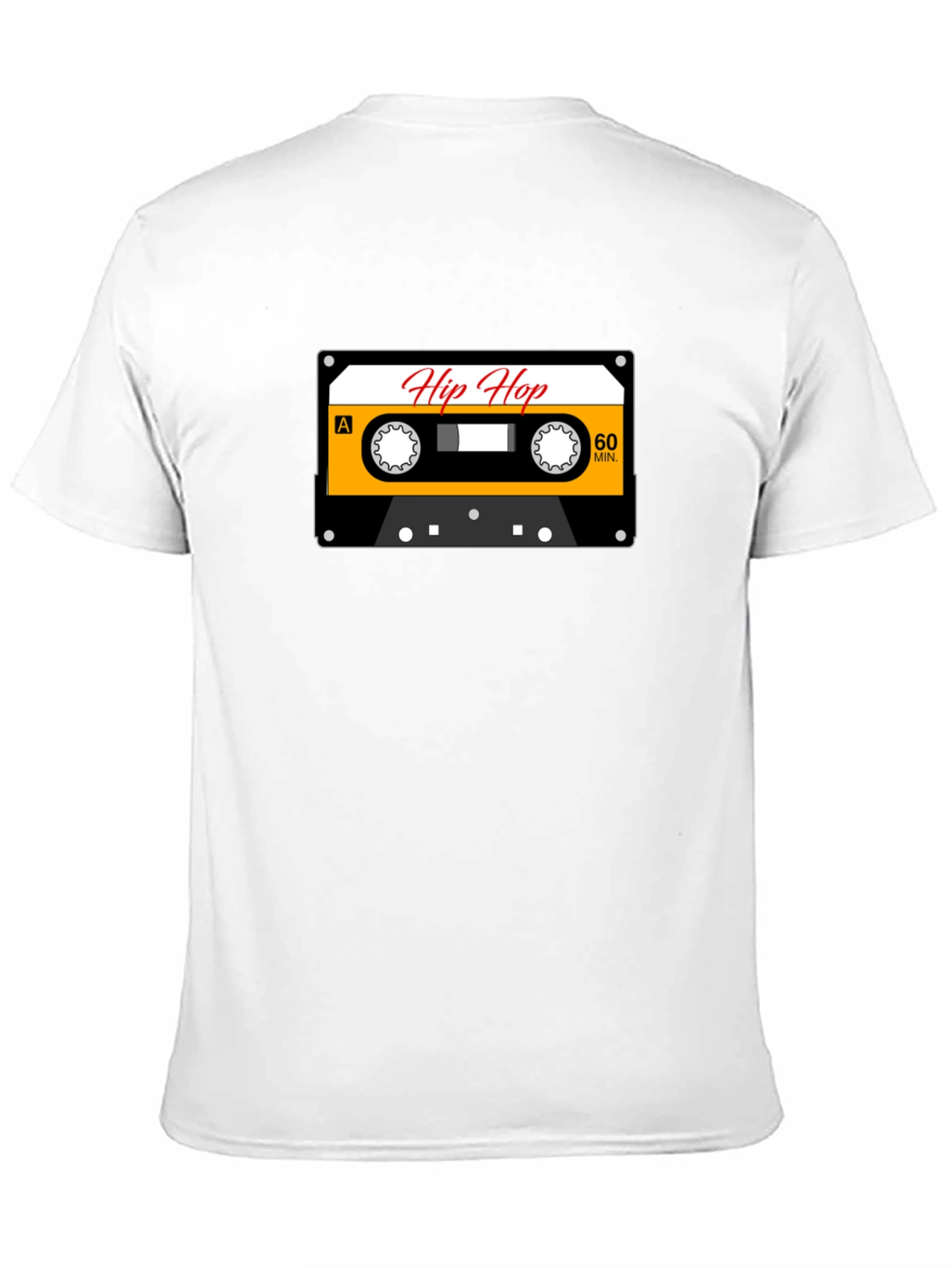 Camiseta Negra con Diseño de Cassette Hip Hop