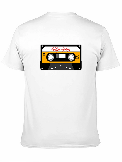 Camiseta Negra con Diseño de Cassette Hip Hop