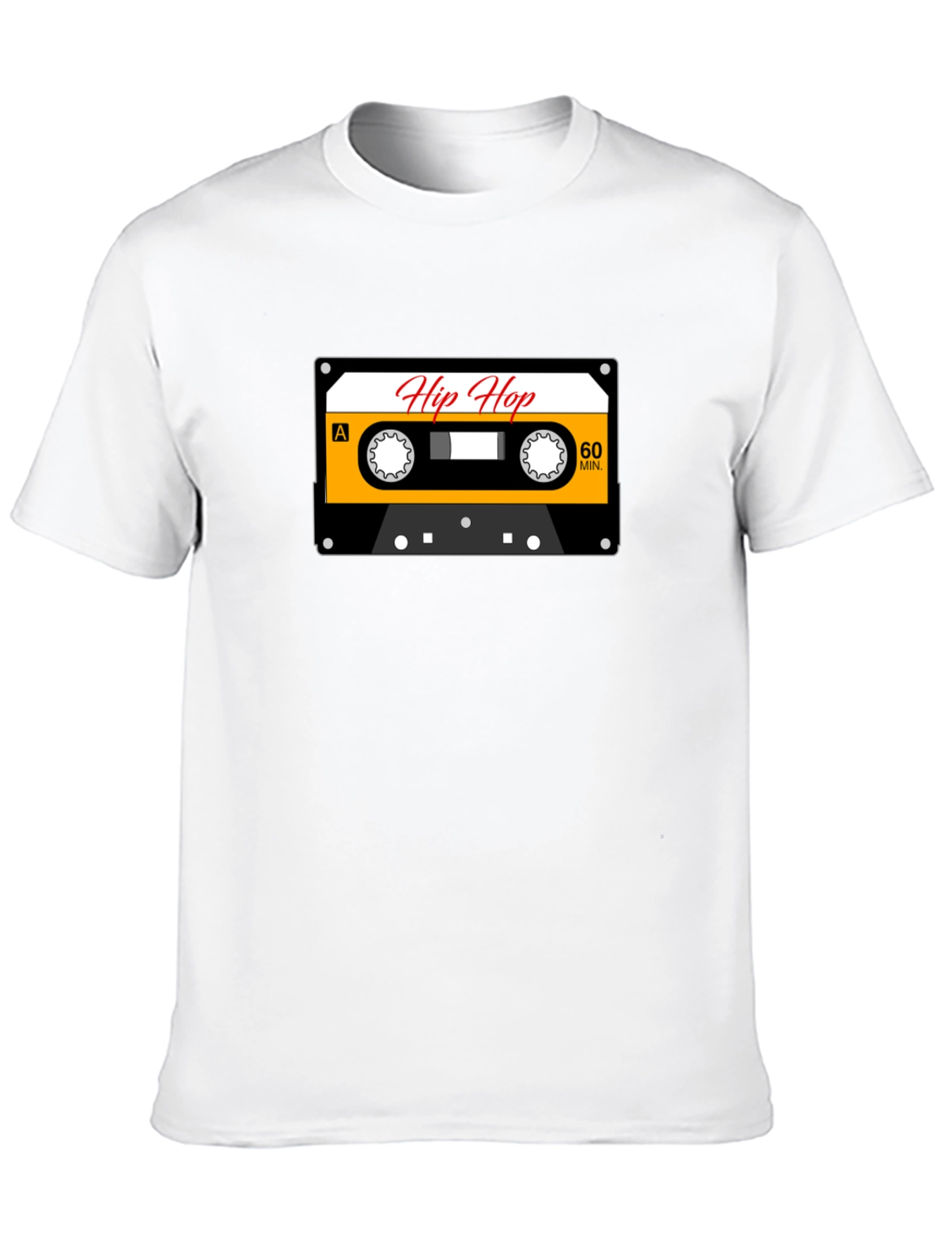 Camiseta Negra con Diseño de Cassette Hip Hop