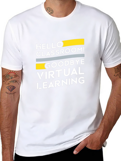 Camiseta Negra: ¡Hola Aula Adiós Aprendizaje Virtual!
