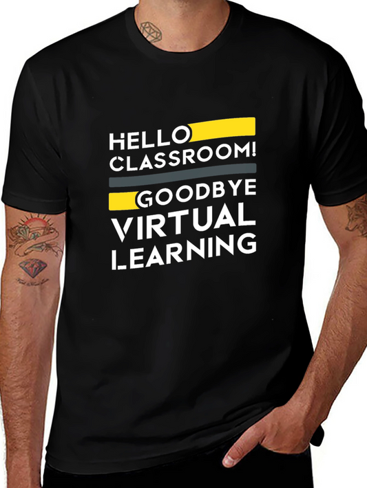 Camiseta Negra: ¡Hola Aula Adiós Aprendizaje Virtual!