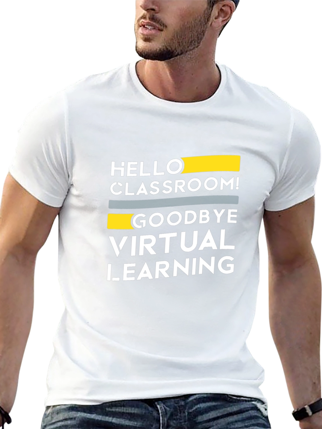 Camiseta Negra: ¡Hola Aula Adiós Aprendizaje Virtual!