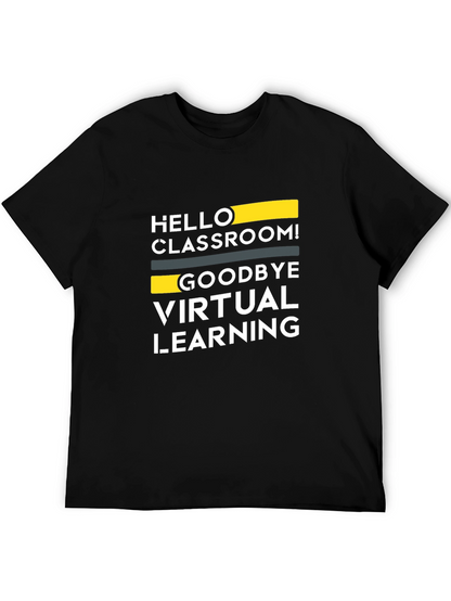 Camiseta Negra: ¡Hola Aula Adiós Aprendizaje Virtual!