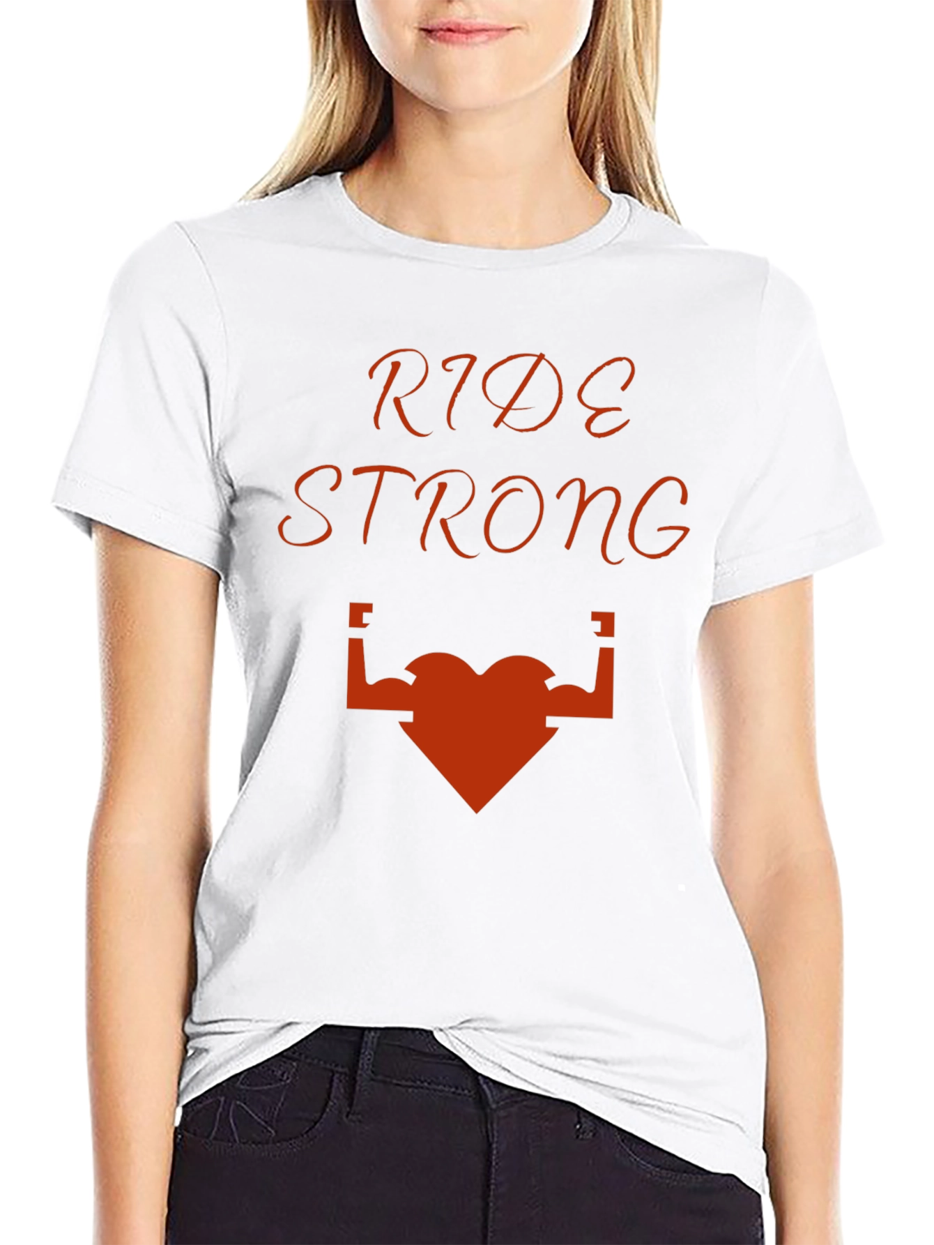 Camiseta Negra Ride Strong Corazón Musculoso