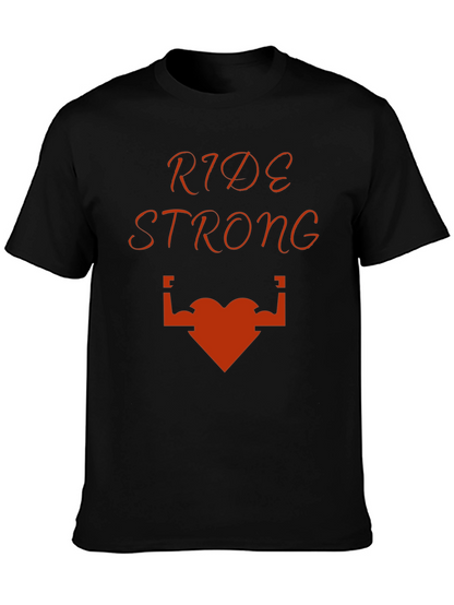 Camiseta Negra Ride Strong Corazón Musculoso