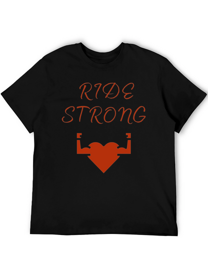 Camiseta Negra Ride Strong Corazón Musculoso