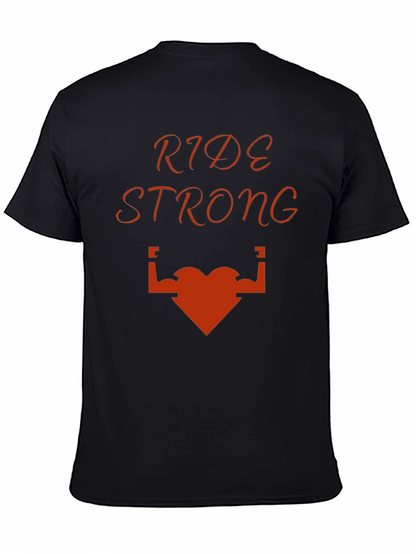 Camiseta Negra Ride Strong Corazón Musculoso