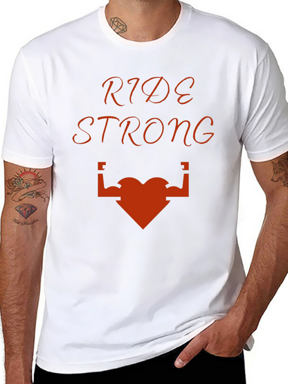 Camiseta Negra Ride Strong Corazón Musculoso