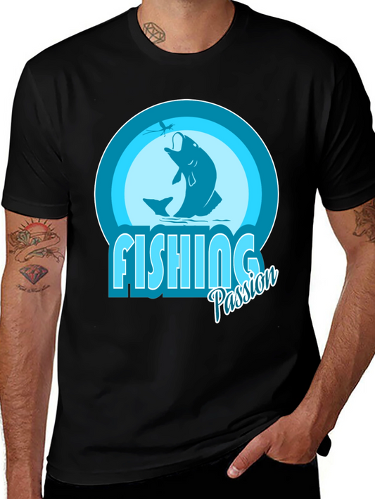 Camiseta Negra con Diseño de Pesca Passion