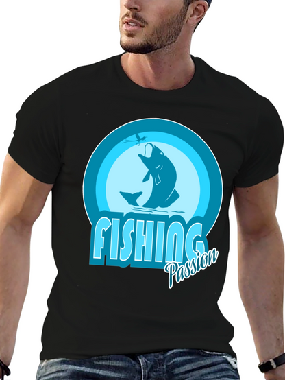 Camiseta Negra con Diseño de Pesca Passion