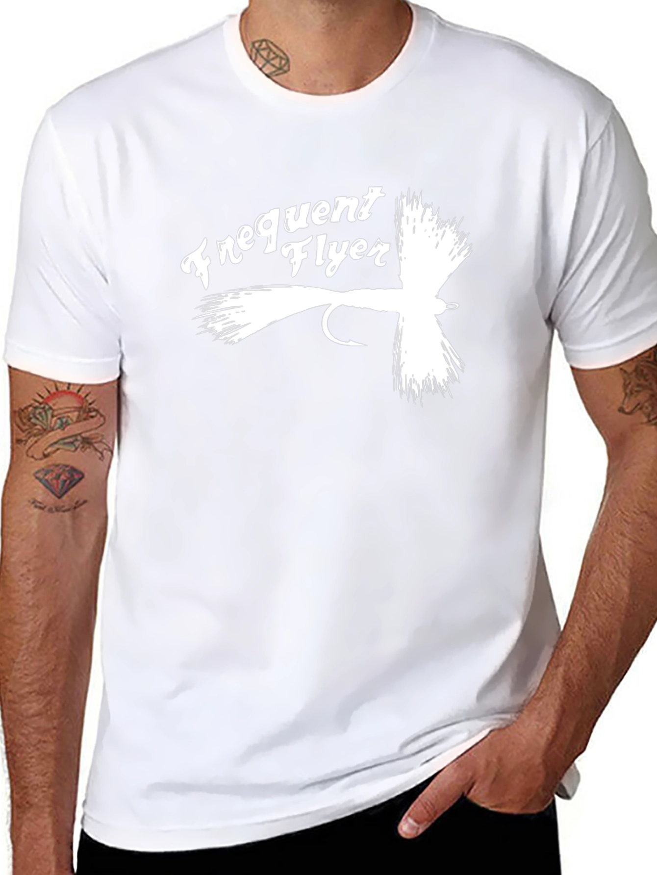 Camiseta Negra Frequent Flyer para Pescadores