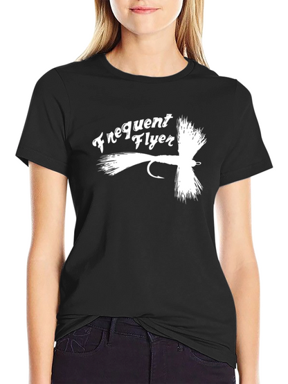Camiseta Negra Frequent Flyer para Pescadores
