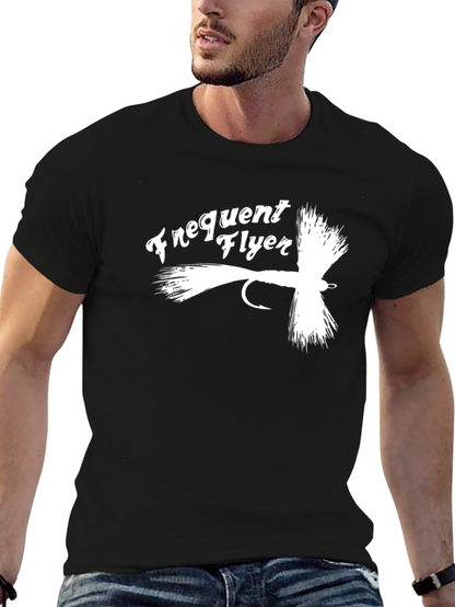 Camiseta Negra Frequent Flyer para Pescadores