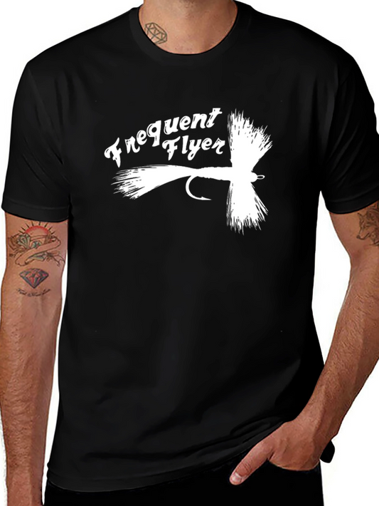 Camiseta Negra Frequent Flyer para Pescadores