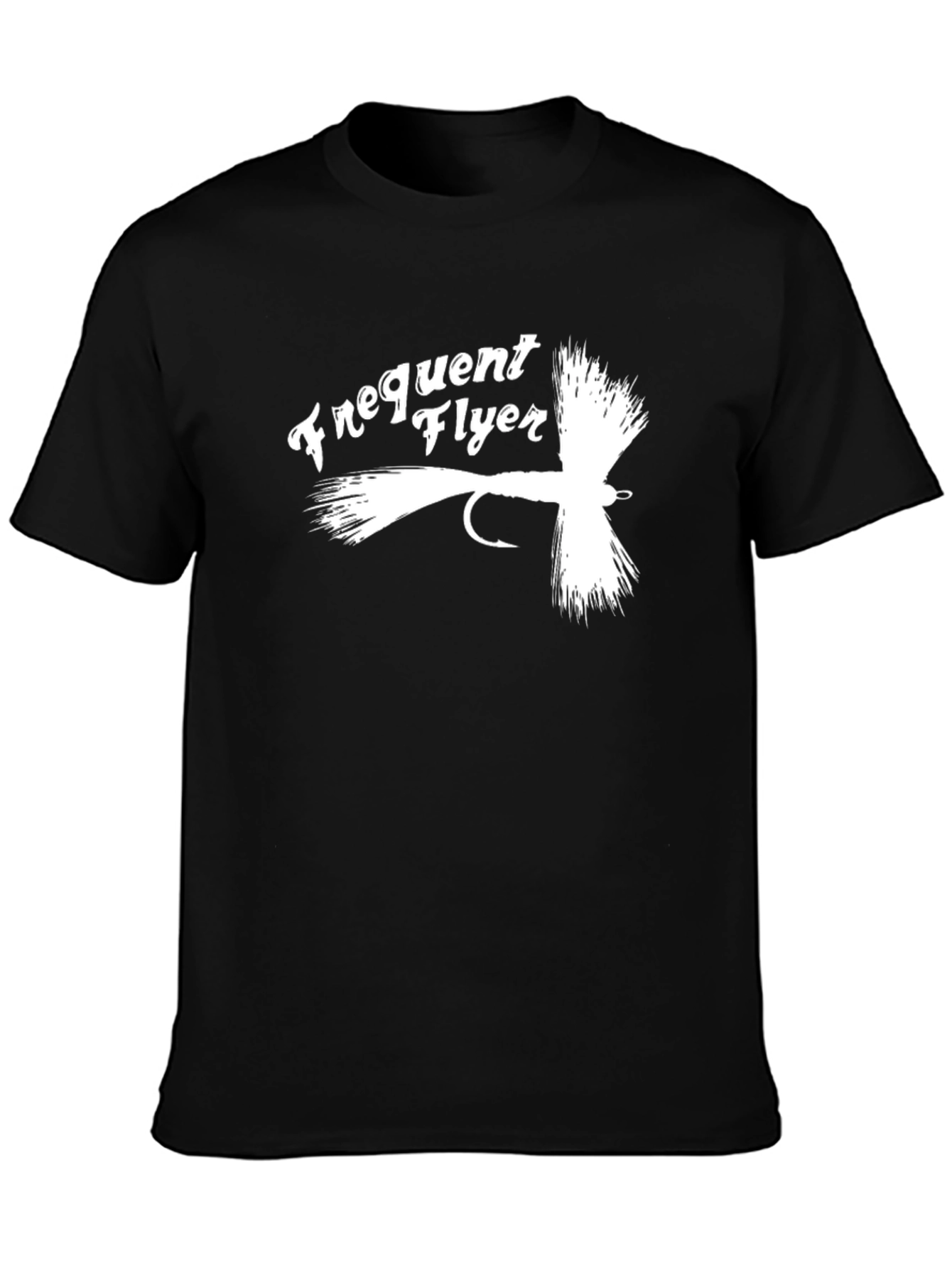 Camiseta Negra Frequent Flyer para Pescadores