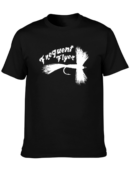 Camiseta Negra Frequent Flyer para Pescadores