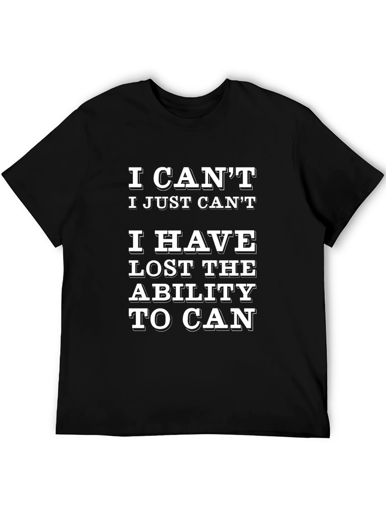 Camiseta Negra con Leyenda Divertida: ¡Ya no puedo!