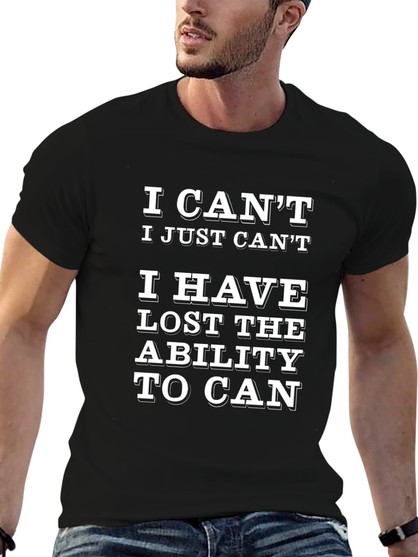 Camiseta Negra con Leyenda Divertida: ¡Ya no puedo!