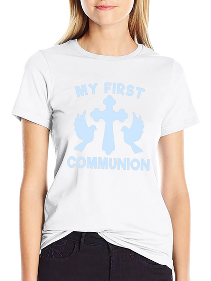 Camiseta Primera Comunión con Cruz y Palomas