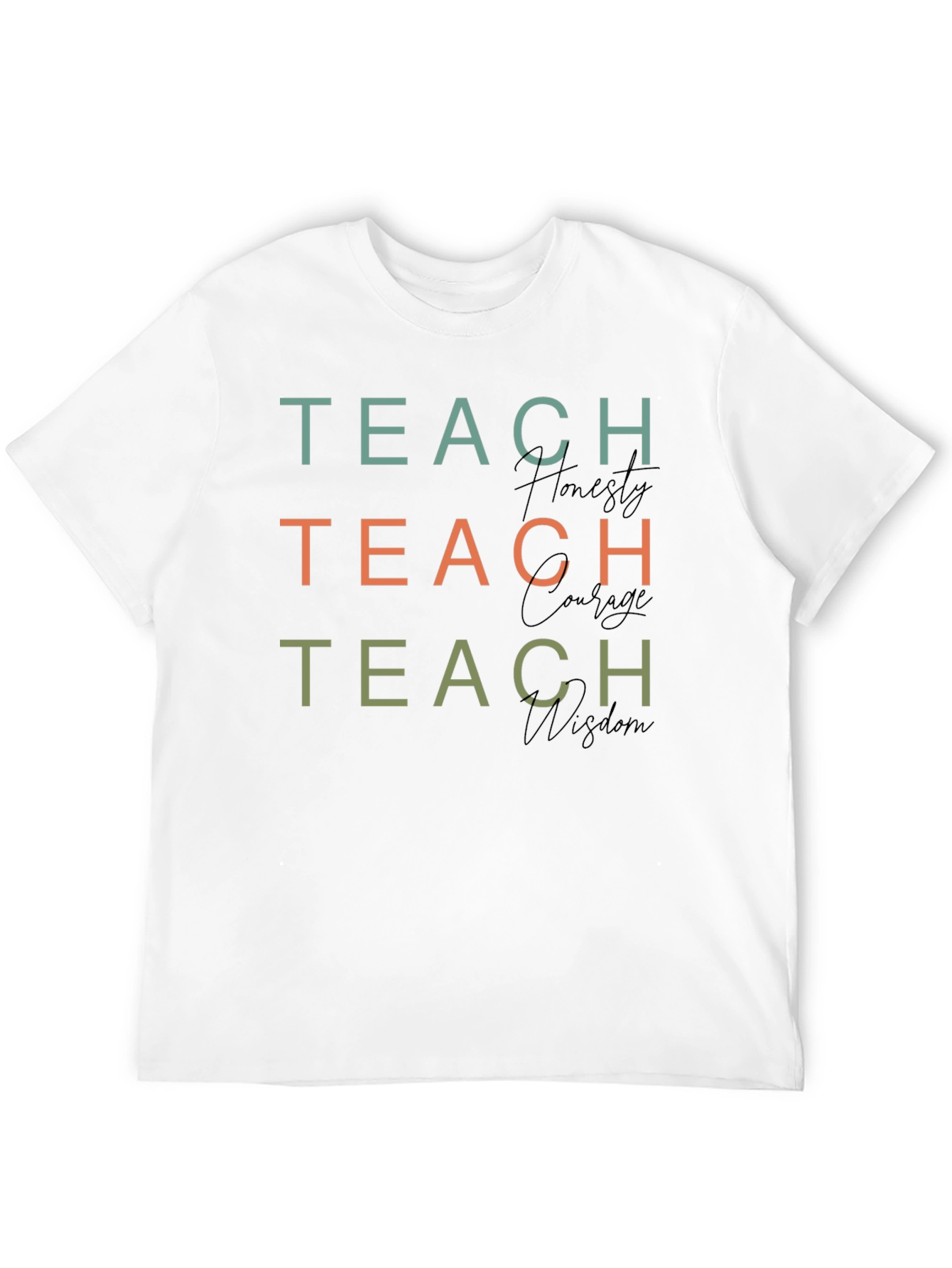Camiseta Negra Teach Honesty Courage Wisdom