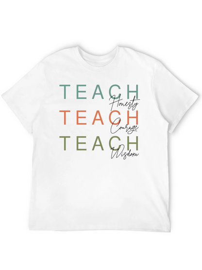 Camiseta Negra Teach Honesty Courage Wisdom