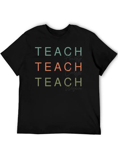 Camiseta Negra Teach Honesty Courage Wisdom
