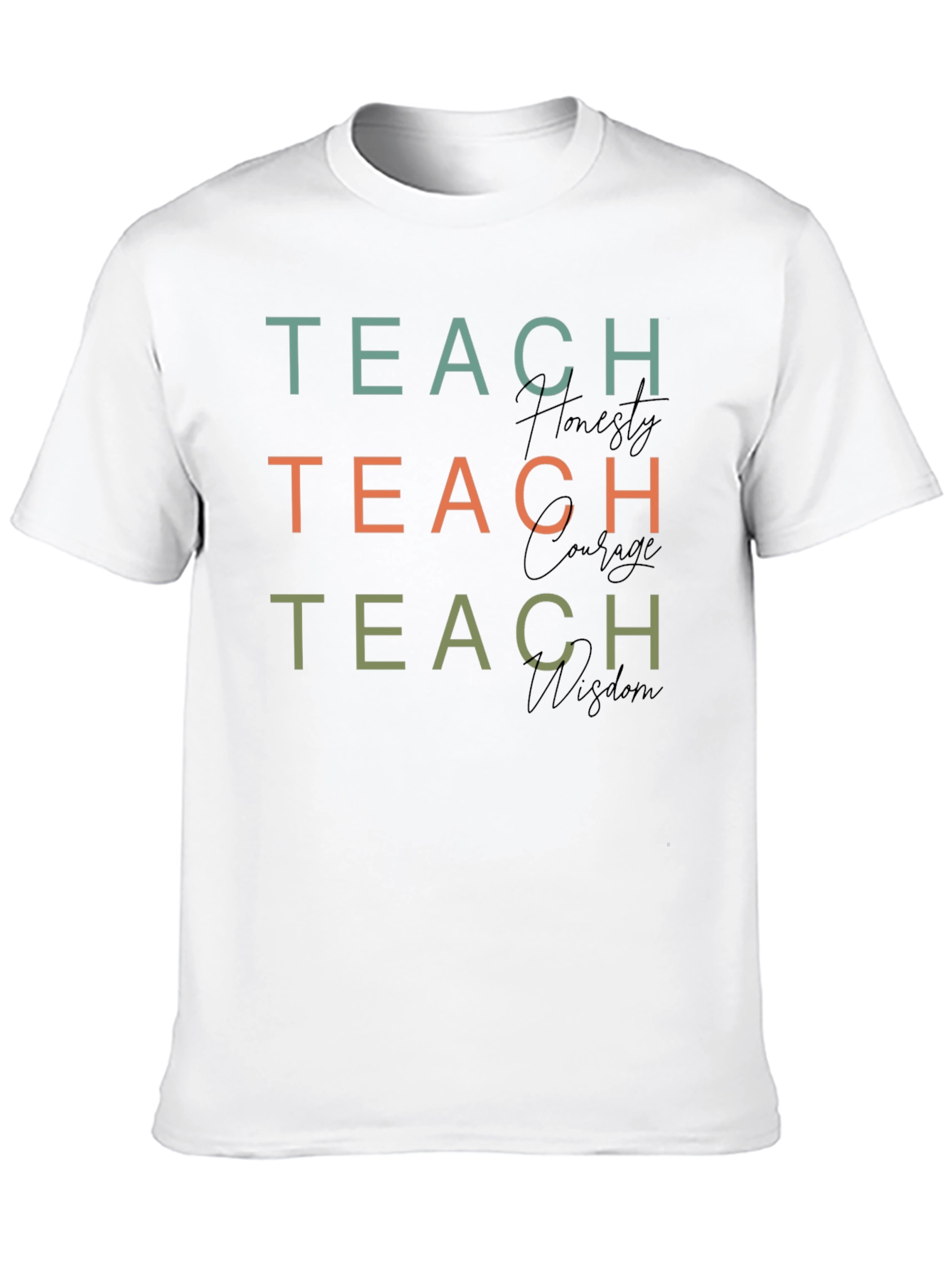Camiseta Negra Teach Honesty Courage Wisdom