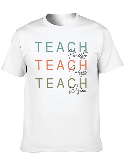 Camiseta Negra Teach Honesty Courage Wisdom