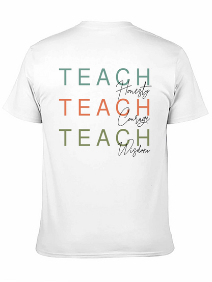 Camiseta Negra Teach Honesty Courage Wisdom