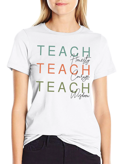 Camiseta Negra Teach Honesty Courage Wisdom