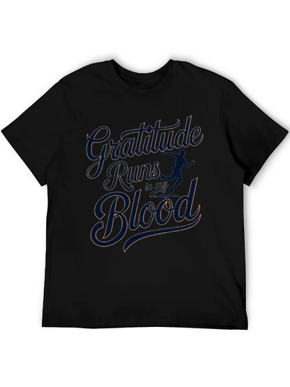 Camiseta Negra Gratitude Runs in my Blood