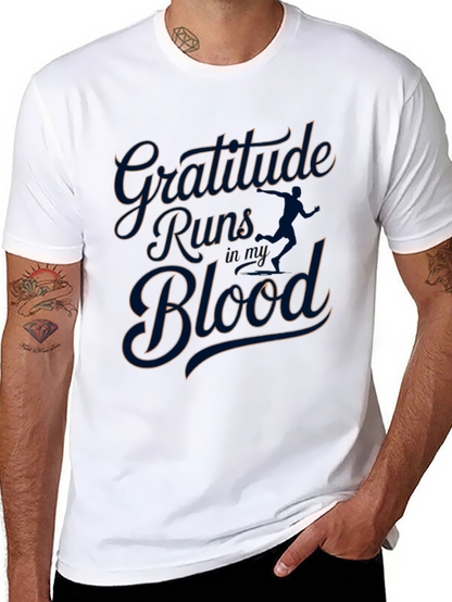 Camiseta Negra Gratitude Runs in my Blood