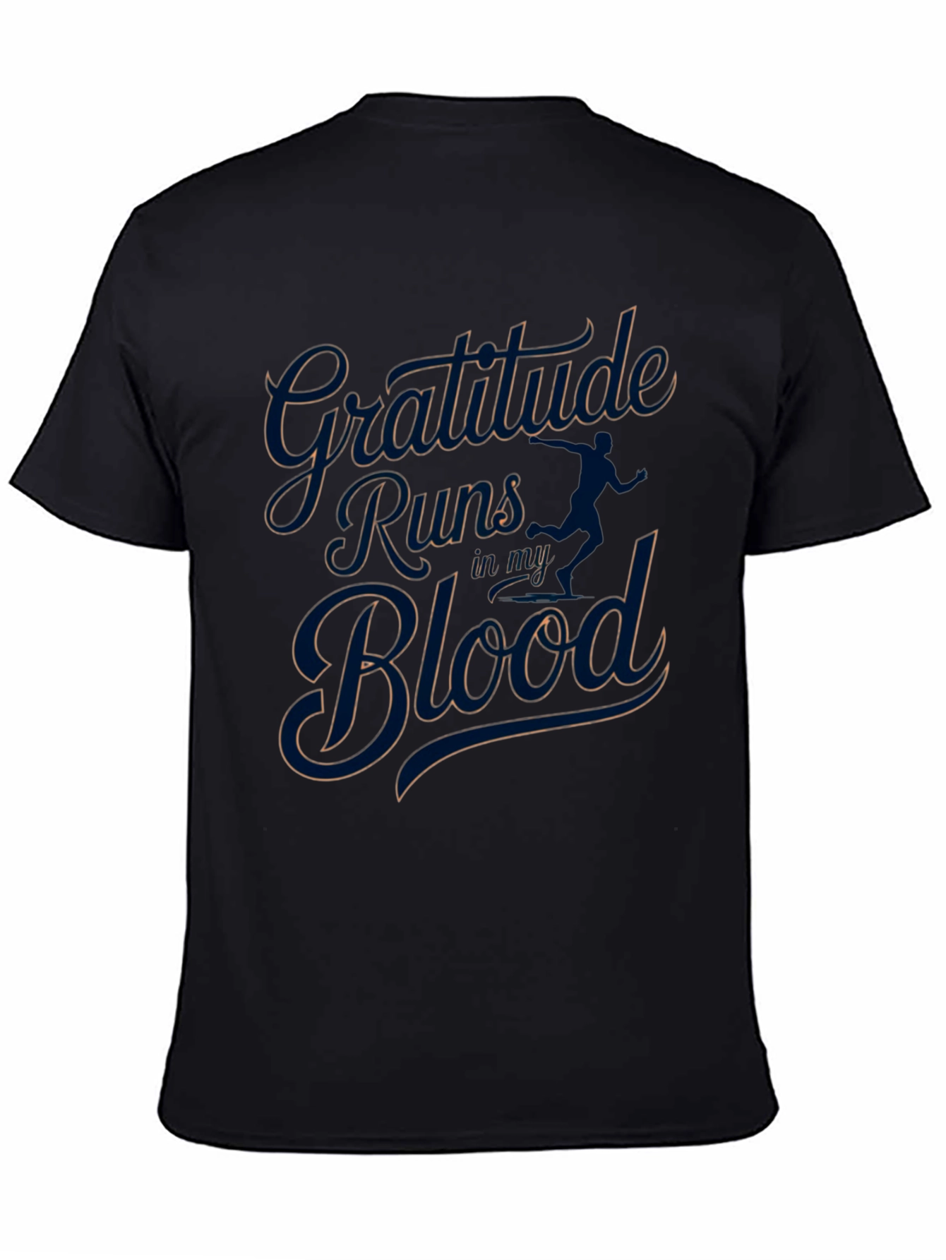 Camiseta Negra Gratitude Runs in my Blood