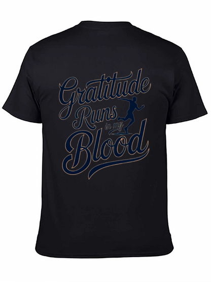 Camiseta Negra Gratitude Runs in my Blood