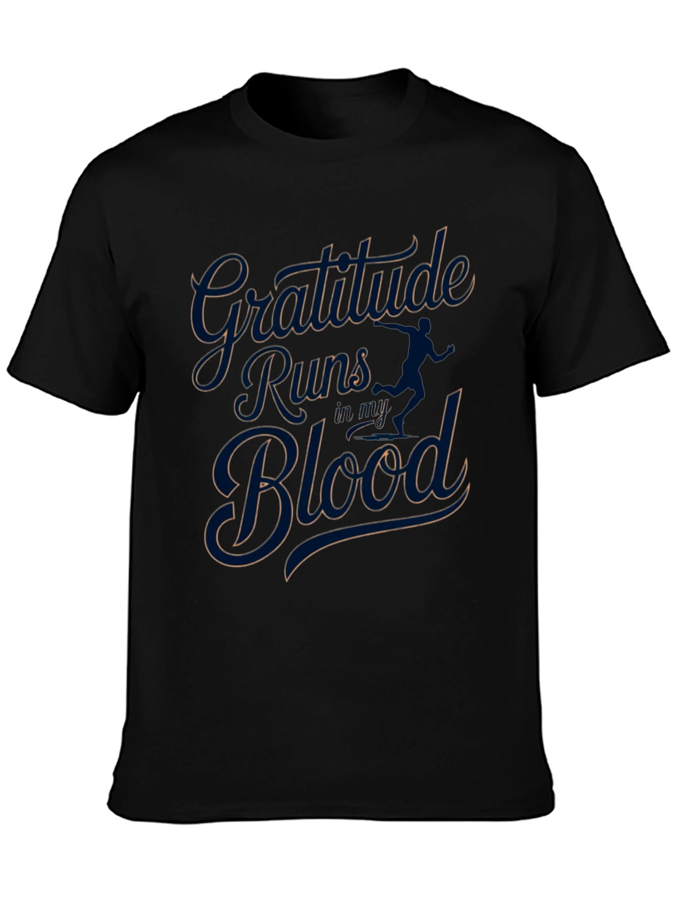 Camiseta Negra Gratitude Runs in my Blood
