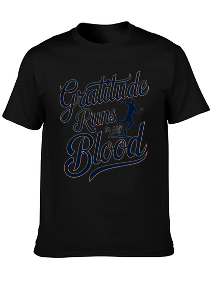 Camiseta Negra Gratitude Runs in my Blood