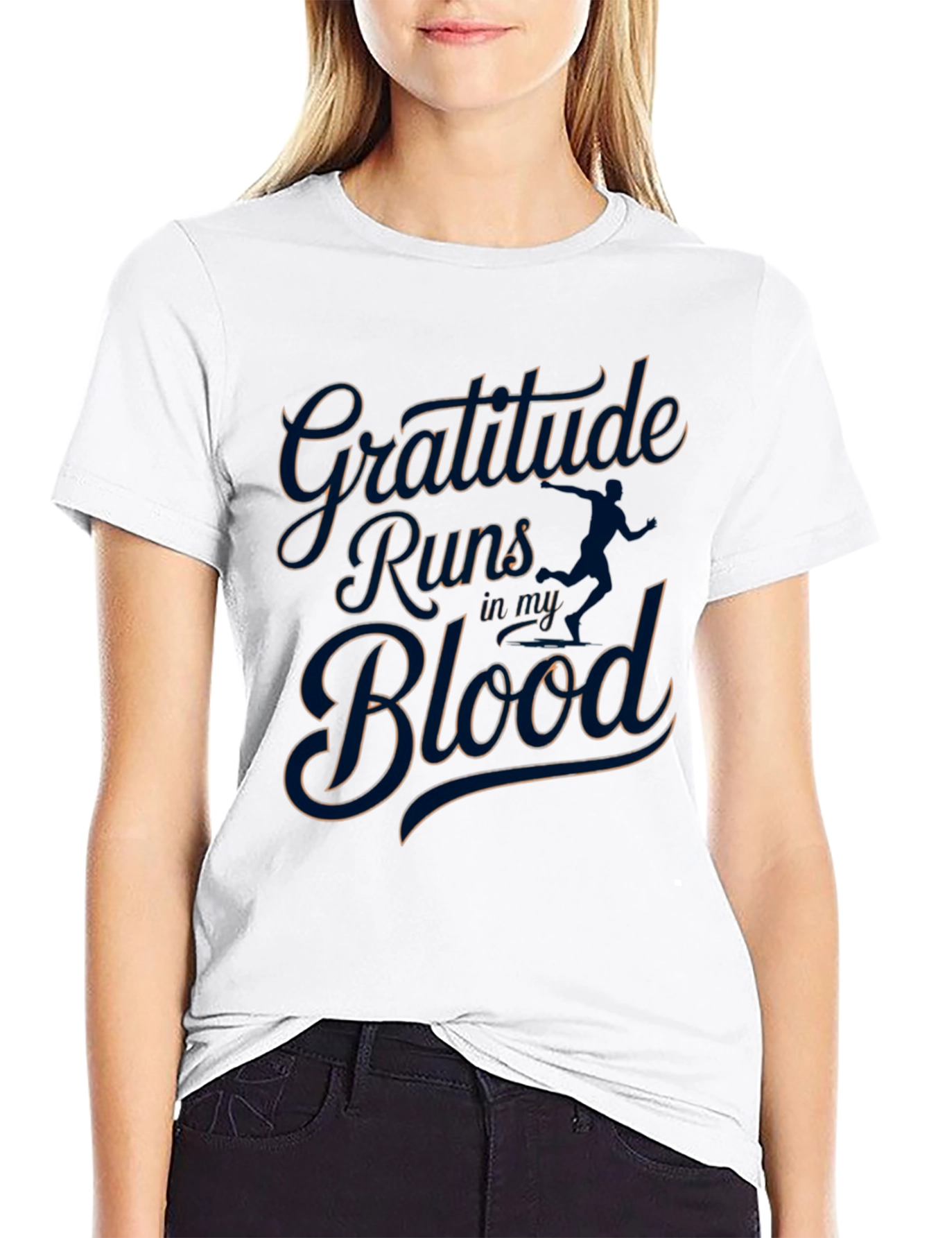 Camiseta Negra Gratitude Runs in my Blood