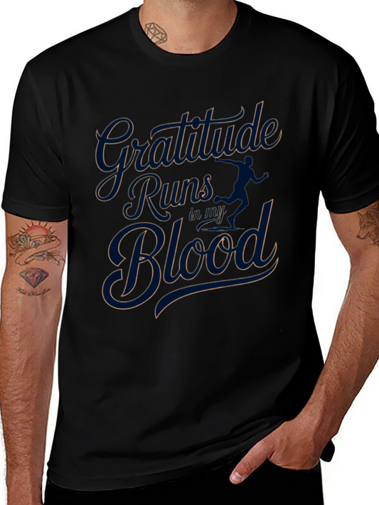 Camiseta Negra Gratitude Runs in my Blood