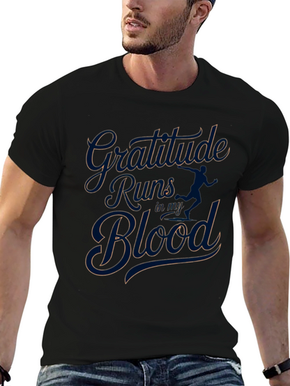 Camiseta Negra Gratitude Runs in my Blood