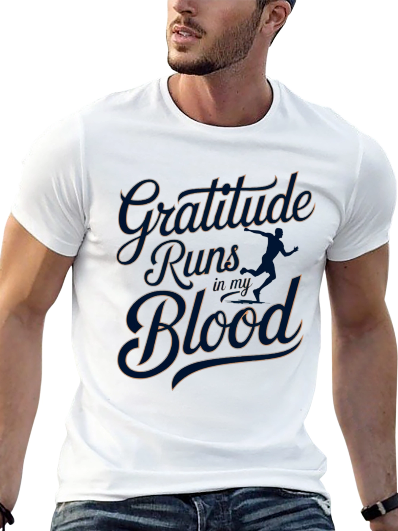 Camiseta Negra Gratitude Runs in my Blood