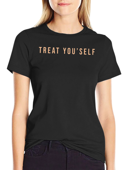 Camiseta Negra Treat YouSelf Casual y Cómoda