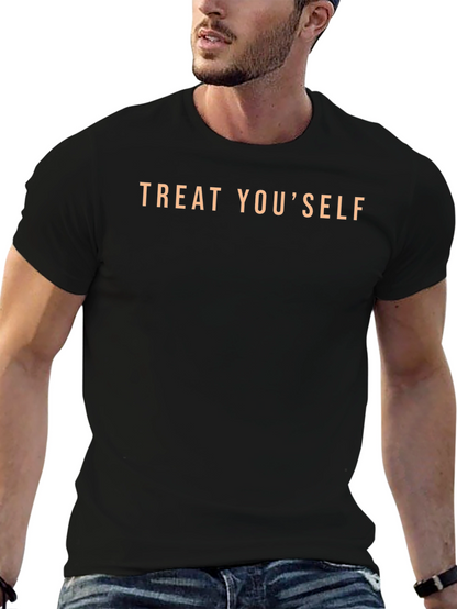 Camiseta Negra Treat YouSelf Casual y Cómoda