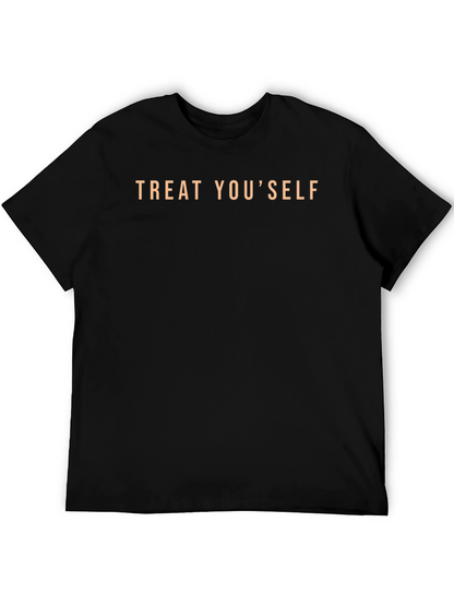 Camiseta Negra Treat YouSelf Casual y Cómoda