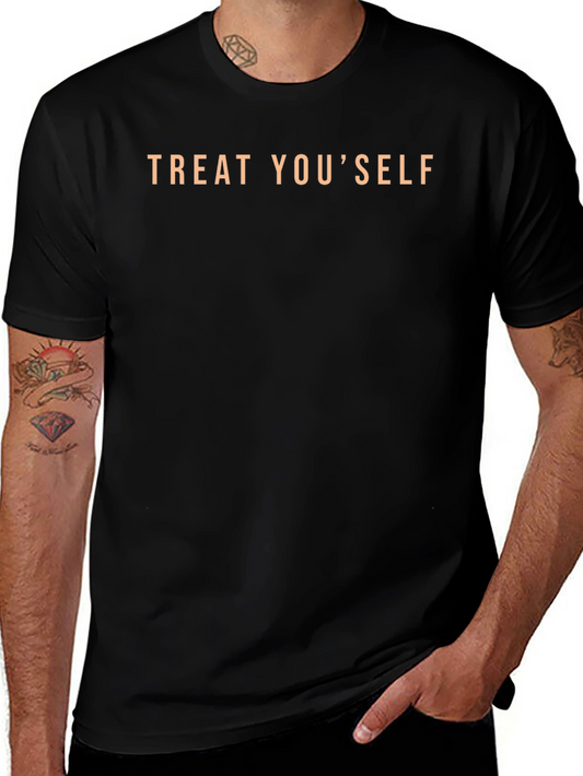 Camiseta Negra Treat YouSelf Casual y Cómoda