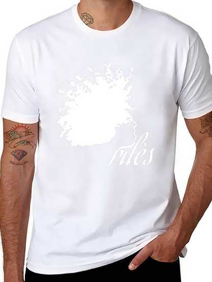 Camiseta Negra con Diseño Abstracto de Rostro Femenino