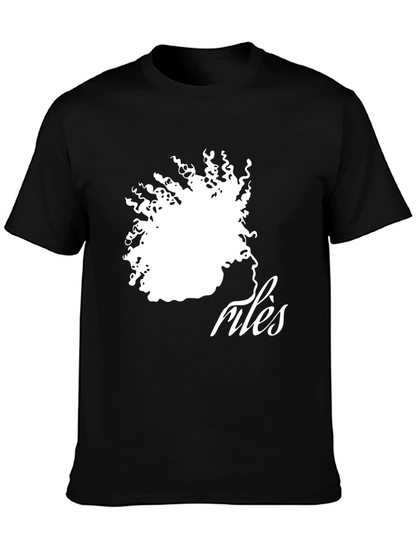 Camiseta Negra con Diseño Abstracto de Rostro Femenino