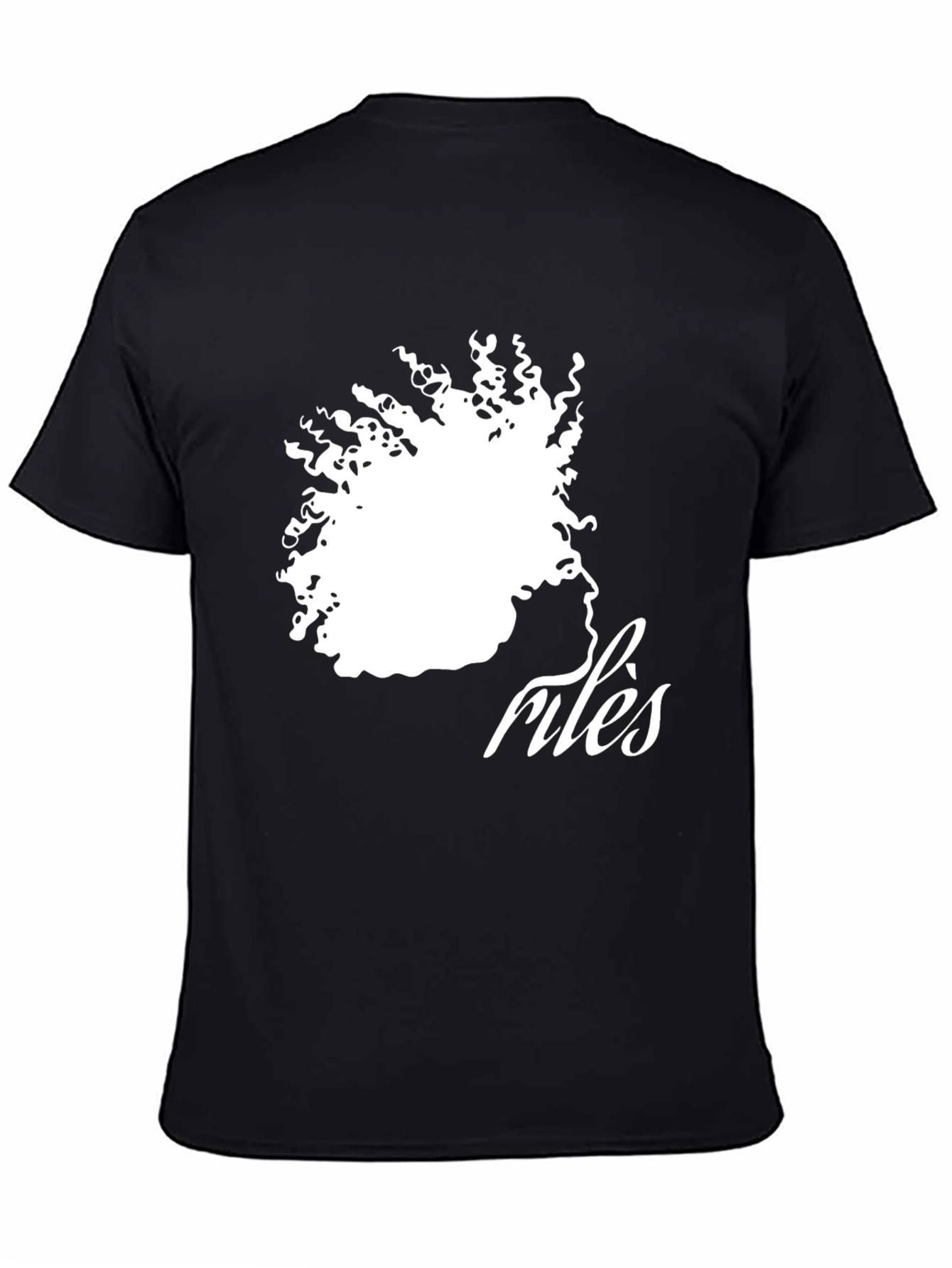 Camiseta Negra con Diseño Abstracto de Rostro Femenino